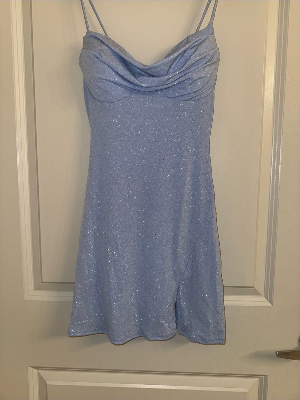 Fashion Nova Sparkle Mini Dress in Light Blue 🩵
